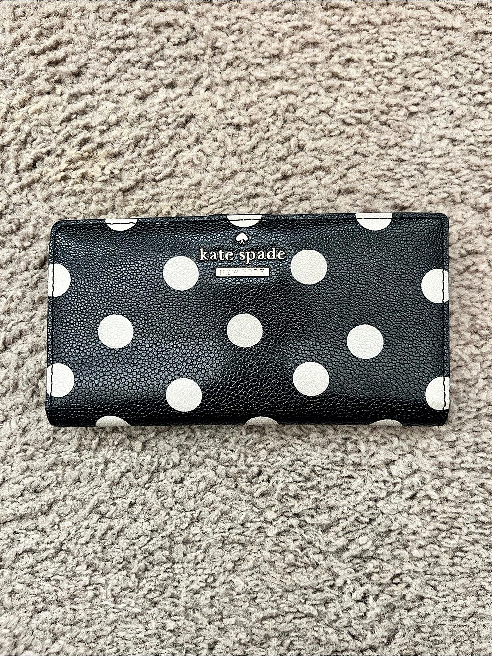 Kate Spade Polka Dot Zip Wallet in Black & White